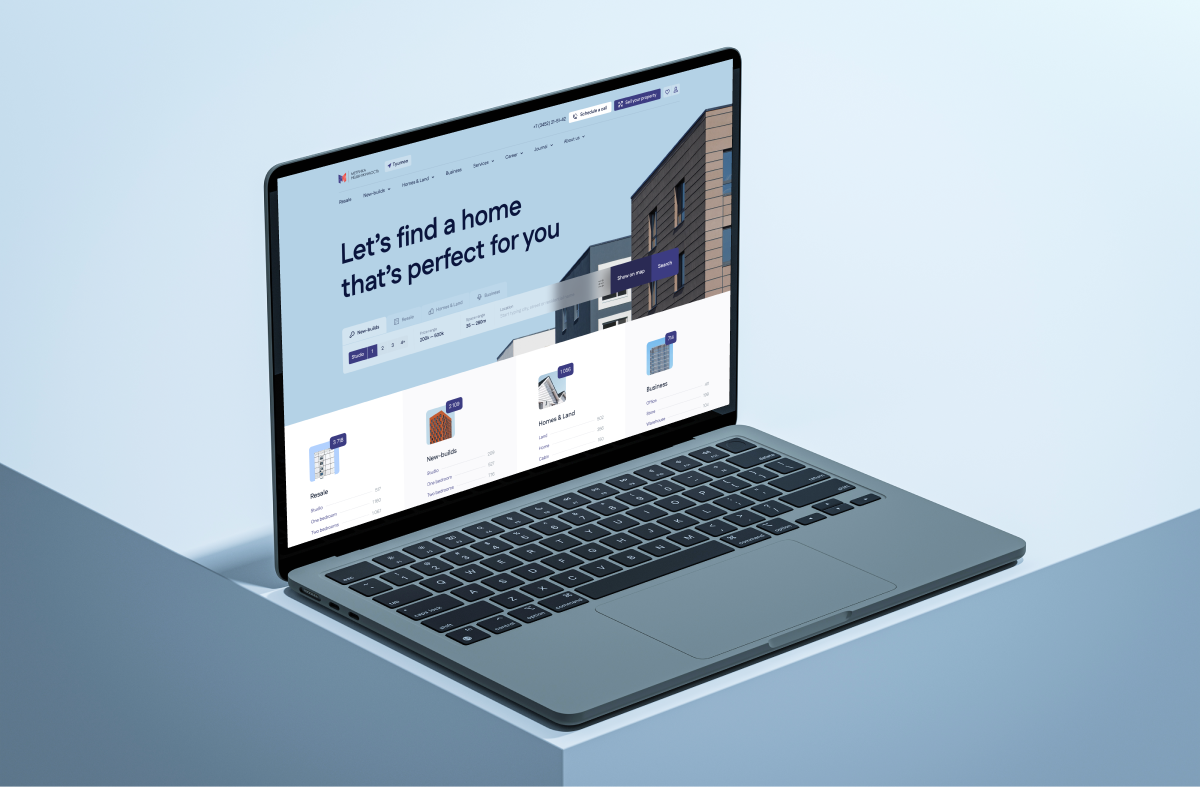 Real estate platform interface