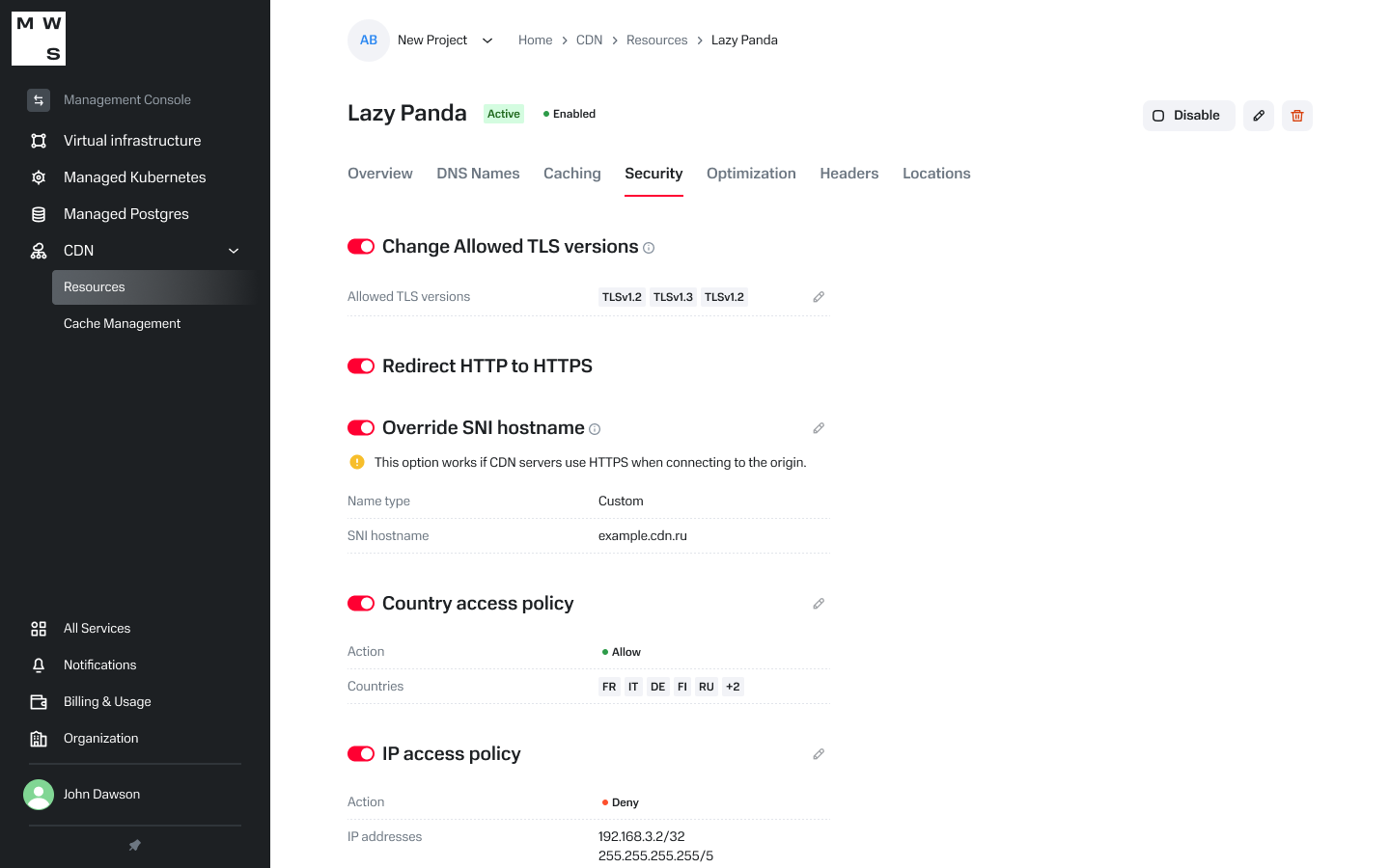 Security policies